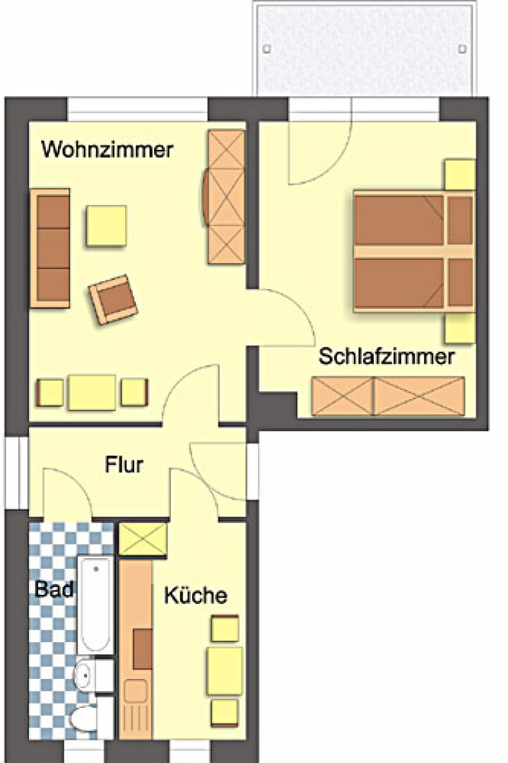 Wohnung, 2 Zimmer (49 m²) - Photo 5