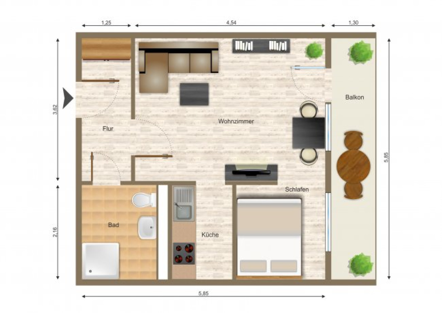 Single-Wohnung mit großem Balkon! - Foto 4