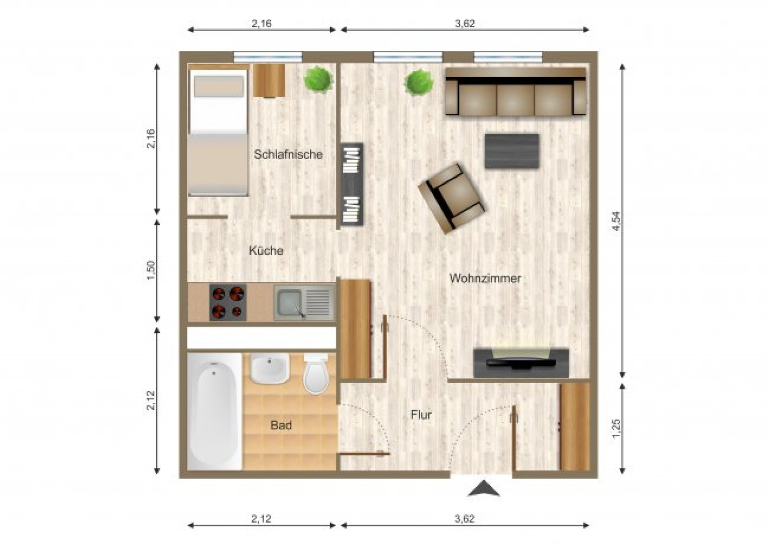 Wohnung, 1 Zimmer (32,42 m²) - Foto 4
