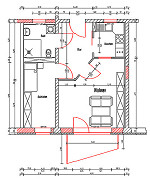 Grundriss Wohnung, 2 Zimmer (47,2 m²), Grüner Weg  65, Gera