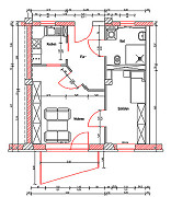 Grundriss Wohnung, 2 Zimmer (48,2 m²), Grüner Weg  65, Gera