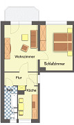Grundriss Wohnung, 2 Zimmer (48,86 m²), Lis.-Herrmann-Straße 36, Gera