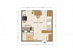 Grundriss Wohnung, 1 Zimmer (33 m²), Otto-Militzer-Straße 1, Jena