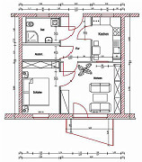 Grundriss Wohnung, 2 Zimmer (52,3 m²), Grüner Weg  65, Gera
