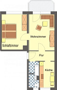 Grundriss Wohnung, 2 Zimmer (49,21 m²), Walter-Gerber-Straße 22, Gera