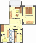 Grundriss Wohnung, 3 Zimmer (60,2 m²), Dr.-Th.-Neubauer-Str. 40, Gera