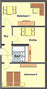 Grundriss Wohnung, 1 Zimmer (32,98 m²), Ziegelberg 13, Gera