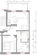 Grundriss Wohnung, 2 Zimmer (64,44 m²), Herweghstraße  3, Gera