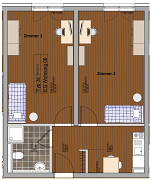 Grundriss Wohnung, 1 Zimmer (26,78 m²), Camburger Straße 95, Jena