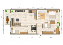 Grundriss Wohnung, 4 Zimmer (69,02 m²), Platanenstraße 32, Gera