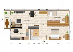 Grundriss Wohnung, 3 Zimmer (69,07 m²), Franz-Stephan-Straße 14, Gera