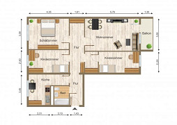 Grundriss Wohnung, 4 Zimmer (88,95 m²), Elsterberger Straße 19, Gera