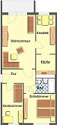 Grundriss Wohnung, 3 Zimmer (70 m²), Wartburgstraße 9, Gera