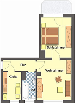 Grundriss - Perfekt für Paare!, Prof.-Simmel-Straße 30, Gera