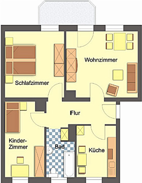Grundriss - Wohnung, 3 Zimmer (64,7 m²), Wiesestraße 240, Gera