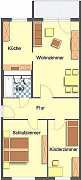 Grundriss - Wohnung, 3 Zimmer (69,07 m²), Seydelstraße 30, Gera