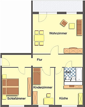 Grundriss - Möblierte Wohnung!, Franz-Stephan-Straße 2, Gera