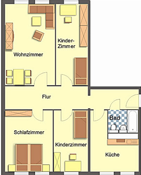 Grundriss - Wohnung, 4 Zimmer (87,02 m²), Ziegelberg 17, Gera