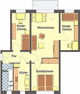 Grundriss - Wohnung, 4 Zimmer (69,46 m²), Erzhammerweg 3, Gera