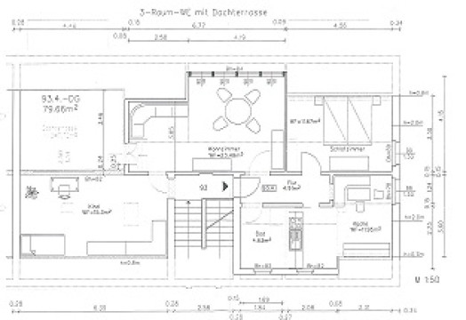Grundriss - Wohnung, 3 Zimmer (74,87 m²), Kurt-Keicher-Straße 93, Gera