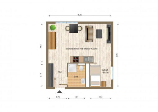 Grundriss - EBK inklusive!, Zeulsdorfer Straße 61, Gera