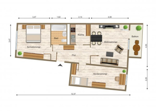 Grundriss - Ruhige Wohnlage!, Elsterberger Straße 31, Gera
