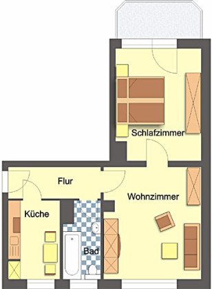 Grundriss Perfekt für Paare!, Prof.-Simmel-Straße 30, Gera