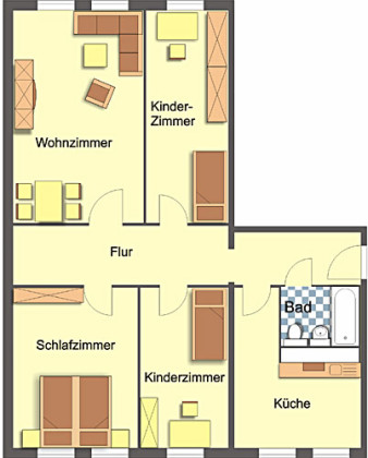 Grundriss Wohnung, 4 Zimmer (87,02 m²), Ziegelberg 17, Gera