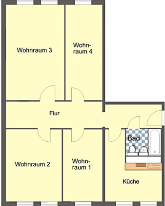 Grundriss Wohnung, 1 Zimmer (27,58 m²), Ziegelberg 17, Gera