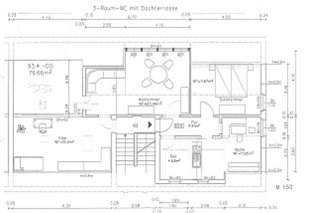 Grundriss Wohnung, 3 Zimmer (74,87 m²), Kurt-Keicher-Straße 93, Gera