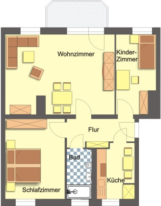 Grundriss Wohnung, 3 Zimmer (71,1 m²), Wiesestraße 220, Gera