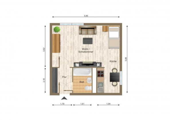 Grundriss Mit Einbauküche!, Zeulsdorfer Straße 61, Gera