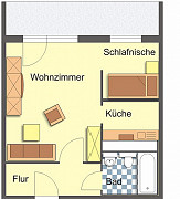 Grundriss Single-Wohnung mit großem Balkon!, Otto-Rothe-Straße 18, Gera