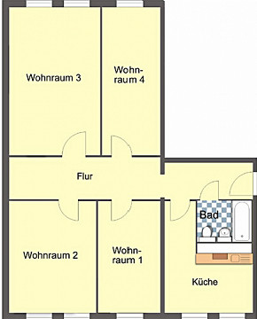 Grundriss - Wohnung, 1 Zimmer (17,56 m²), Ziegelberg 17, Gera