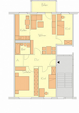 Grundriss - Wohnung, 4 Zimmer (78,98 m²), Wartburgstraße 17, Gera