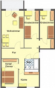 Grundriss Wohnung, 4 Zimmer (82,89 m²), Pößnecker Straße 14, Gera