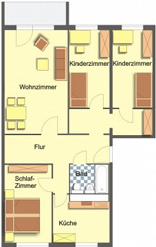 Grundriss - Wohnung, 4 Zimmer (82,89 m²), Pößnecker Straße 14, Gera