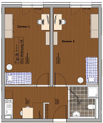 Grundriss Wohnung, 1 Zimmer (26,78 m²), Camburger Straße 95, Jena